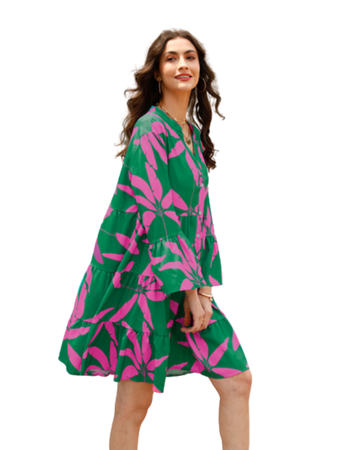 SHOPIQAT Floral Loose Dress - Premium from shopiqat - Just $6.900! Shop now at shopiqat